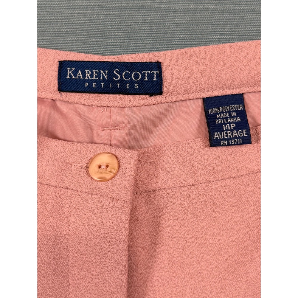 Karen‎ Scott Petites Pink Wide Leg Dress Pants High Rise Trousers Size 14P - Picture 8 of 10